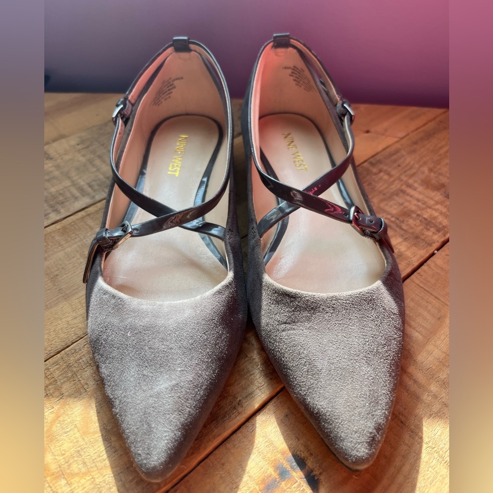 Nine West Grey Suede Flats
